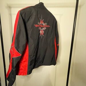 Harley Davidson Embroidered Red Black Riding Jacket